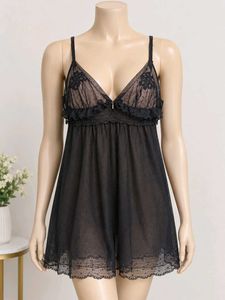 Sheer Lace Babydoll  lingerie free size