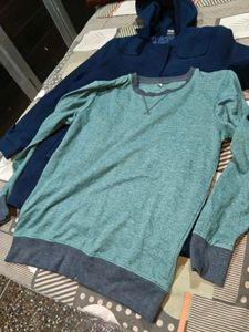 Stylish winter korean blue coat hoody  sweater