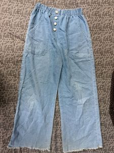 Blue wide leg jeans