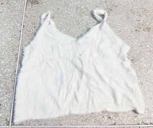 Cozy White Fuzzy Crop Top