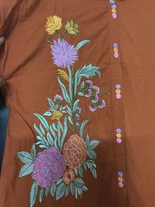 Orange Embroidered co-ord  Set