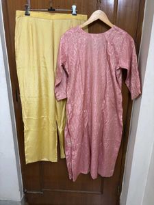 Kurta Set with Sequins &amp; Embroidery