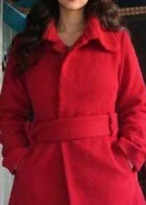 Classic Red Belted Coat