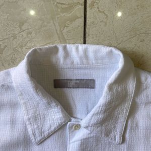 White Short Sleeve Button-Up Shirt