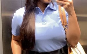 Light Blue Ribbed Polo Top