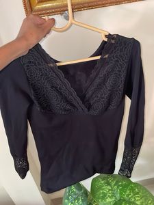 Elegant Black Lace Top