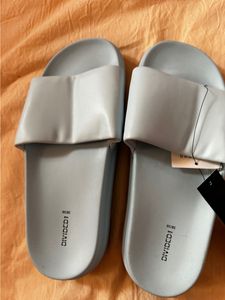 H&M Light Blue Platform Slippers