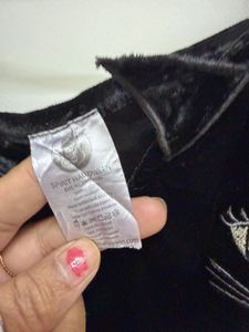 Black Cat Velvet Bralette Top