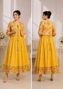 38 Bust-Pure Crepe Gown with Jacket