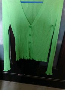 Bright Green Mango Cardigan