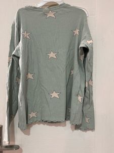 H&amp;M Star Print ribbed Pajama Set New piece