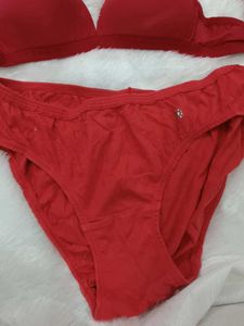 Red Bra and Panty Set