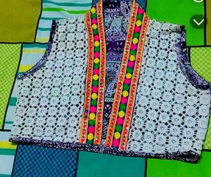 Crochet Lace Embellished Jacket