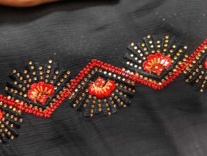Elegant Black Embroidered Saree