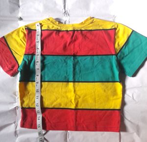 Multicolor Striped Women's Crop Top Girl's Tee 🌈