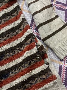 Men's Striped Zip-Up Sweater