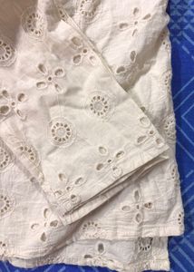 Chic Broderie Anglaise Button-Up Shirt
