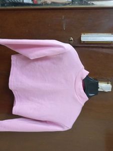 Pink Cropped Mock Neck Top