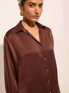 Wardrobe by Westside Dark Brown Satin Shirt