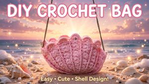Handmade Pink Seashell Clutch or bag