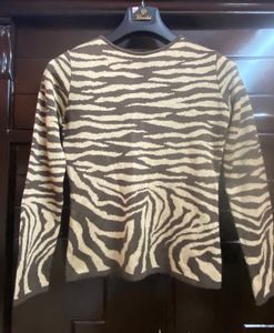 Zebra Print Long Sleeve Top