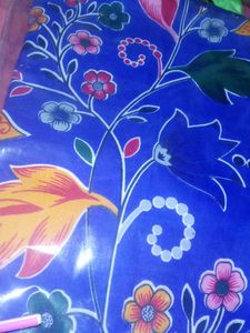 Vibrant blue bedsheet with Floral Print , two pill