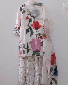 Floral Print Kurta Set with Dupatta