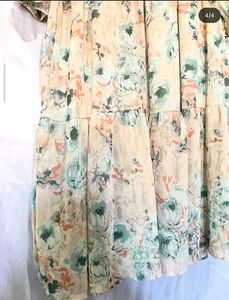 Floral Print Tiered Midi Dress