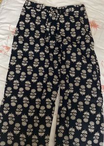 Blck cotton Printed Palazzos