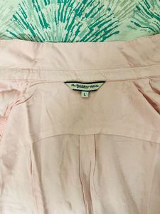 Women's Soft Pink High Collar Sleeve Shirt