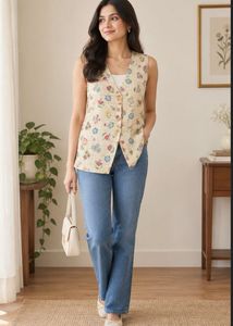 Vintage Cream Coloured Vest