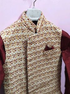 Elegant Maroon Silk Kurta