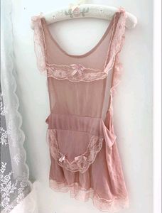 cute Lace-Trimmed Sheer Maid Apron Lingerie S