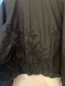 Black Embroidered Puff Sleeve Top
