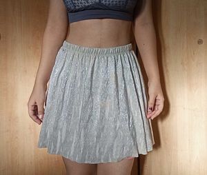 massimo dutti metallic skirt