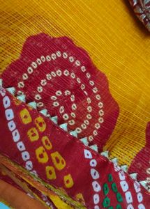 Yellow Bandhani saree