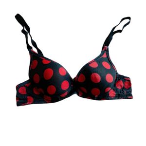 Black Polka Dot Push-up Bra