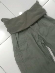 Olive Green Cargo Downfold Pants💌
