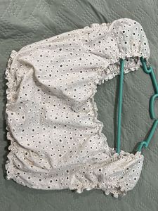 White Eyelet Crop Top
