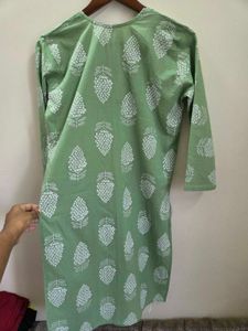 Green Printed Kurta