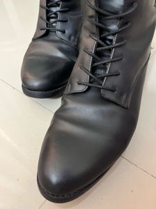 Black Lace-Up Ankle Boots