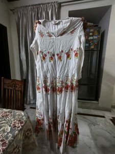 White Floral Kurta Set