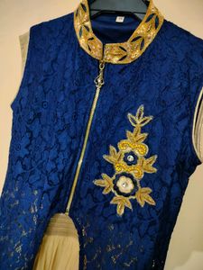 Blue Designer Indo-western Gown - Two Peice 💙💛 (