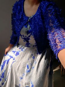 Tiedye Full Lengh Gown With Matching Jacket