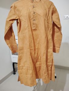 Men's Mustard yellow Cotton Kurta