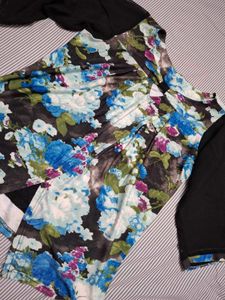 Floral Tie-Front Bell Sleeve Top