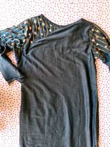 Elegant Teal Kurta with Orange Pants