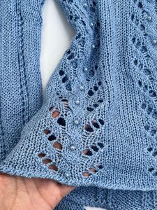 Y2K Beaded Cable-Knit V-Neck