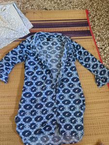 Stylish Blue Front open kurta or top