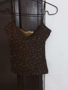zara brown tank top